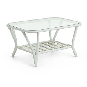 Biały stolik rattanowy La Forma Crampton, 90x60 cm