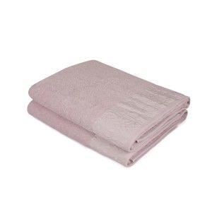 Zestaw 2 jasnofioletowych ręczników z czystej bawełny, 90x150 cm