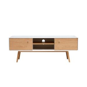 Szafka pod TV z drewna białego dębu Unique Furniture Turin