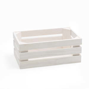 Biały pojemnik z drewna jodłowego Bisetti Fir, 26x15,7 cm