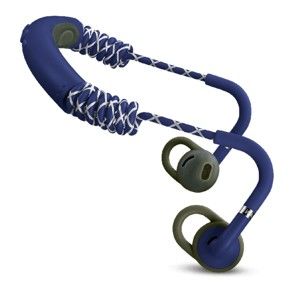 Ciemnoniebieskie douszne słuchawki bezprzewodowe Bluetooth Urbanears STADION Trail