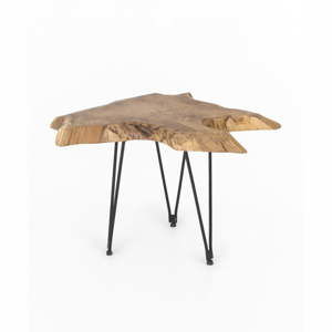 Stolik z blatem z drewna tekowego WOOX LIVING Natura, 50x50 cm