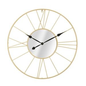 Zegar ścienny w złotej barwie Mauro Ferretti Viona, ⌀ 80 cm