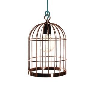 Miedziana lampa wisząca Filament Style Bird Cage