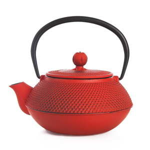 Czerwony czajnik żeliwny Bambum Taşev Linden, 750 ml