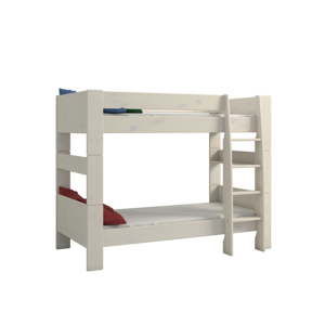 Mlecznobiałe dziecięce łóżko piętrowe z drewna sosnowego Steens For Kids, wys. 164 cm