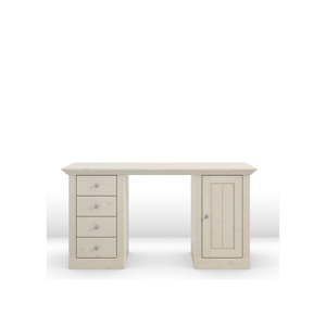 Mlecznobiałe biurko z drewna sosnowego Steens Monaco
