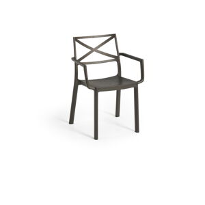 Plastikowe krzesło ogrodowe w kolorze brązu Metalix – Keter