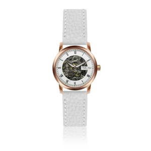 Damski zegarek z białym paskiem ze skóry naturalnej Walter Bach Miria