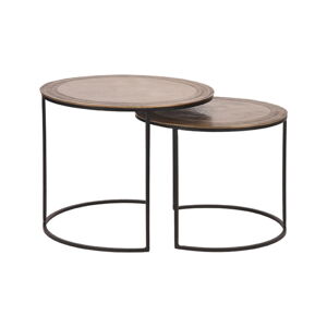 Metalowe okrągłe stoliki w kolorze brązu zestaw 2 szt. ø 55 cm Circle – LABEL51