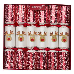 Zestaw 6 świątecznych crackerów Robin Reed Reindeer
