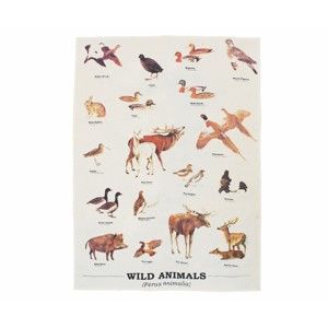 Ścierka bawełniana Gift Republic Wild Animals Multi, 50x70 cm