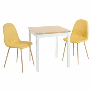 Żółty zestaw Bonami Essentials ze stołem Sydney i krzesłami Lissy