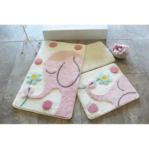 Zestaw 3 dywaników łazienkowych Buyuk Fil Pink