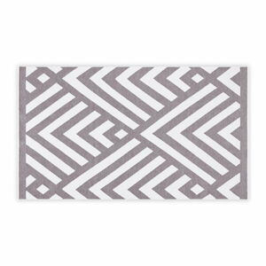 Szaro-biały bawełniany dywanik łazienkowy Foutastic Geometric, 100x180 cm