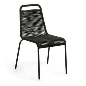 Czarne krzesło ogrodowe ze stalową konstrukcją La Forma Glenville