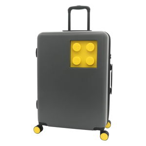 Szaro-żółta dziecięca walizka na kółkach z zamkiem LEGO® Urban 24