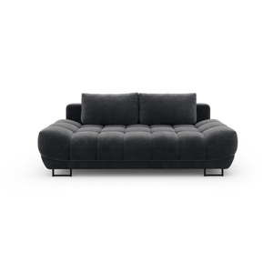 Ciemnoszara 3-osobowa sofa rozkładana z aksamitnym obiciem Windsor & Co Sofas Cirrus