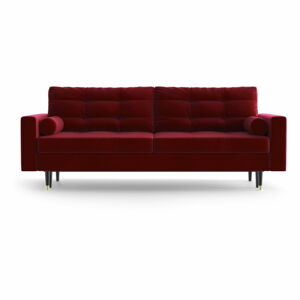 Czerwona aksamitna rozkładana sofa Daniel Hechter Home Aldo