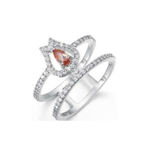 Pierścionek z białymi i pomarańczowymi kryształami Swarovski Elements Crystals Mia, ø 13 mm
