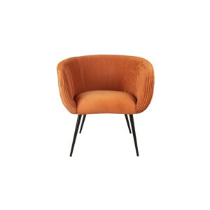 Pomarańczowe krzesło z aksamitnym obiciem Majestic – Leitmotiv