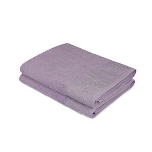 Zestaw 2 fioletowych ręczników z czystej bawełny Lisa, 90x150 cm