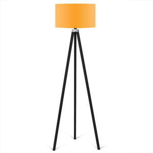 Czarny lampa wolnostojąca z pomarańczowym kloszem lampa Kate Louise Siyah