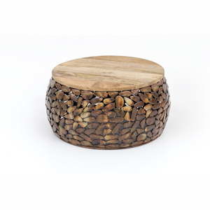 Stolik z drewnianym blatem WOOX LIVING Caramel, ⌀ 55 cm