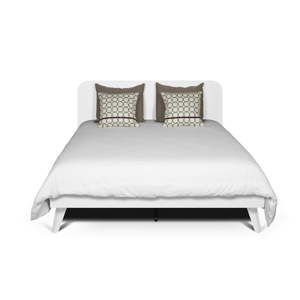 Białe łóżko z białymi nogami z litego drewna TemaHome Mara, 160x200 cm