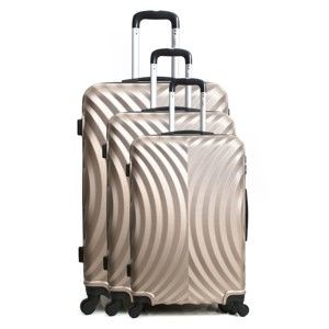 Zestaw 3 walizek podróżnych na kółkach w kolorze złota Hero Lagos