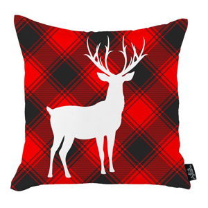 Czerwona poszewka na poduszkę ze świątecznym motywem Apolena Honey White Deer Christmas, 45x45 cm
