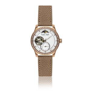 Damski zegarek z brązowym paskiem ze skóry naturalnej Walter Bach Murro