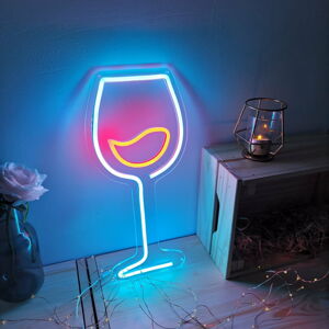 Niebiesko-czerwony neon w kształcie kieliszka Candy Shock Wine