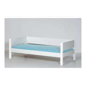 Białe łóżko dziecięce z oparciem bocznym Manis-h Tor, 90x160 cm