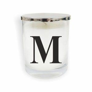 Biało-czarna świeczka North Carolina Scandinavian Home Decors Monogram Glass Candle M