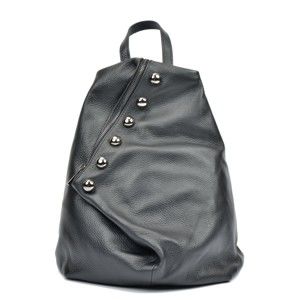 Czarny plecak skórzany Luisa Vannini Simona