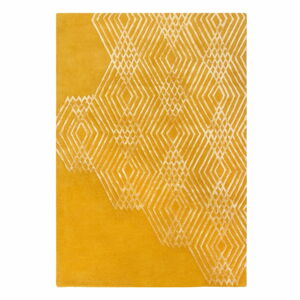 Żółty dywan wełniany Flair Rugs Diamonds, 160x230 cm