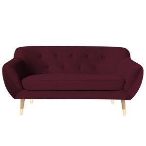Burgundowa sofa 2-osobowa Mazzini Sofas Amelie