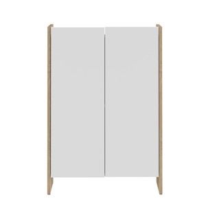 Biała szafka łazienkowa z brązowym korpusem TemaHome Biarritz, wys. 89,5 cm