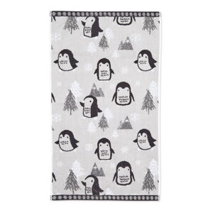 Jasnoszary bawełniany ręcznik 50x85 cm Cosy Penguin – Catherine Lansfield
