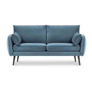 Jasnoniebieska aksamitna sofa Kooko Home Lento, 158 cm