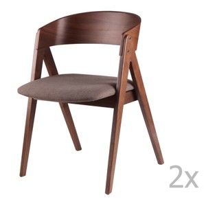Zestaw 2 krzeseł do jadalni z brązowym siedziskiem sømcasa Rina
