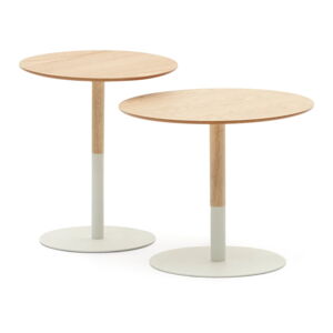 Okrągłe stoliki zestaw 2 szt. w dekorze dębu ø 48 cm Watse – Kave Home