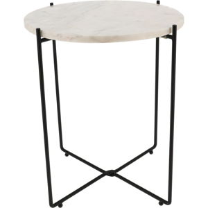 Biały stolik z marmurowym blatem Compactor Agneta