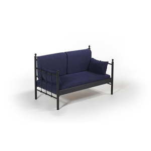 Ciemnoniebieska 2-osobowa sofa ogrodowa Lalas DK, 76x149 cm