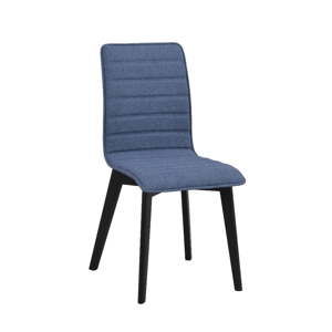 Niebieskie krzesło do jadalni z czarnymi nogami Rowico Grace