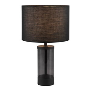 Czarna lampa stołowa z tekstylnym kloszem (wysokość 33,5 cm) Grazia – Trio