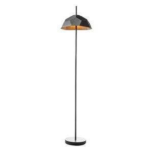 Czarna lampa stojąca z papierowym kloszem z recyklingu Design Twist Mosen
