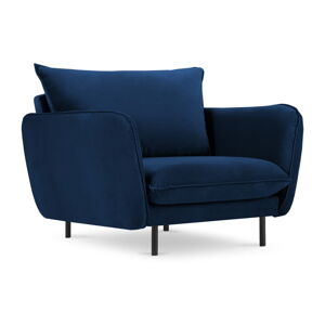 Niebieski aksamitny fotel Vienna – Cosmopolitan Design