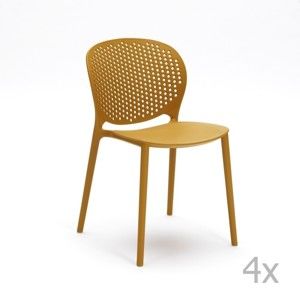 Zestaw 4 żółtych krzeseł Design Twist Gavle
